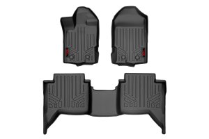 Ford Ranger Floor Mats - Front + Rear - Rough Country - Heavy Duty - '19-'23